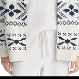 Vince Women's Nordic Fair Isle Zip Cardigan Beige Size Medium
