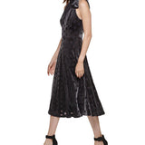 Calvin Klein Women's Velvet Midi Halter Dress Black Size 10