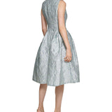 Calvin Klein Women's Jacquard Pleated Fit & Flare Dress Blue Size 2