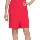 Calvin Klein Women's Puff Sleeve Button Front Dress Pink Size 4
