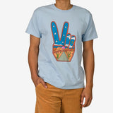 Junk Food Men's Trip In Peace T-Shirt Blue Size X-Large