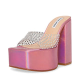 Steve Madden Ruby Iridescent Slip On Block Heel Squared Open Toe Heeled Sandals Size 8