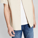 And Now This Men's Linen Striped Camp Collar Shirt Brown Size X-Large