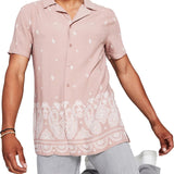 And Now This Men's Woven Paisley Button Down Shirt Brown Size Small
