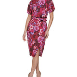 Kensie Women's Crepe Midi Sheath Dress Pink Size X-Small