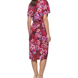 Kensie Women's Crepe Midi Sheath Dress Pink Size X-Small