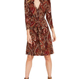 Tommy Hilfiger Women's Matte Jersey Paisley Shirtdress Black Size 12