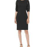 Calvin Klein Women's Sequined Midi Cocktail and Party Dress Black Size 16