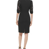 Calvin Klein Women's Sequined Midi Cocktail and Party Dress Black Size 16