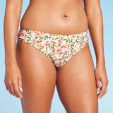 Shade & Shore Women's Shirred Side Hipster Bikini Bottom Multi Floral Print Size XL