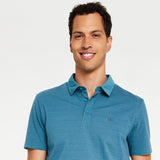 Calvin Klein Men's Smooth Cotton Feeder Stripe Polo Shirt Blue Size Medium
