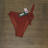 Wild Fable Women's Pique High Waist Bikini Bottom in Rust XL