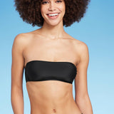 Black Pull Over Bandeau Bikini Top - Women's Size S by Wild Fable