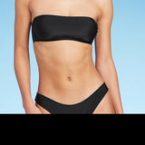 Black Pull Over Bandeau Bikini Top - Women's Size S by Wild Fable