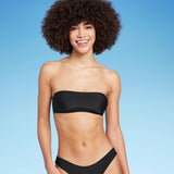 Black Pull Over Bandeau Bikini Top - Women's Size S by Wild Fable