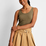 Future Collective Rib-Knit Tank Top for Women - Dark Olive Green Size M by Reese Blutstein
