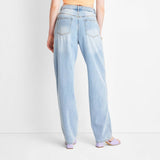 Future Collective Women's Mid-Rise Baggy Fit Jeans - Alani Noelle Blue Size 10