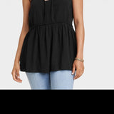 Knox Rose Women's XS Black Geometric Flowy Tank Top