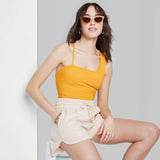 Wild Fable Women's Open Back Bodysuit in Mango Orange XXS