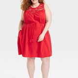 Knox Rose Berry Red Tank Dress Women's Sleeveless Size XXL