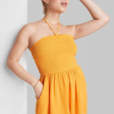 Wild Fable Women's XL Mango Orange Smocked Romper
