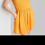 Wild Fable Women's XL Mango Orange Smocked Romper