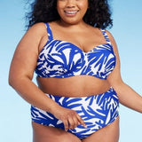 Kona Sol Women's Blue Underwire Bikini Top - US Numeric 24 Plus Regular