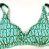 Kona Sol Women's Green Geo Bikini Top Underwire Size S