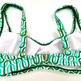Kona Sol Women's Green Geo Bikini Top Underwire Size S