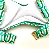 Kona Sol Women's Green Geo Bikini Top Underwire Size S