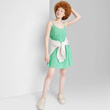 Wild Fable Women's Mint Green Floral Babydoll Dress - Sleeveless Size S