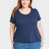 Knox Rose Blue Short Sleeve T-Shirt Women's Plus Size XXL