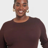 A New Day Long Sleeve Slim Fit T-Shirt in Brown for Women Size XXL