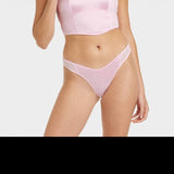 Colsie Women's Satin Cheeky Underwear in Pink - Size S