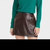 Women's Dark Green Long Sleeve T-Shirt - A New Day Mock Turtleneck M