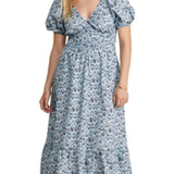 Vineyard Vines Poplin Puff Sleeve Midi Dress