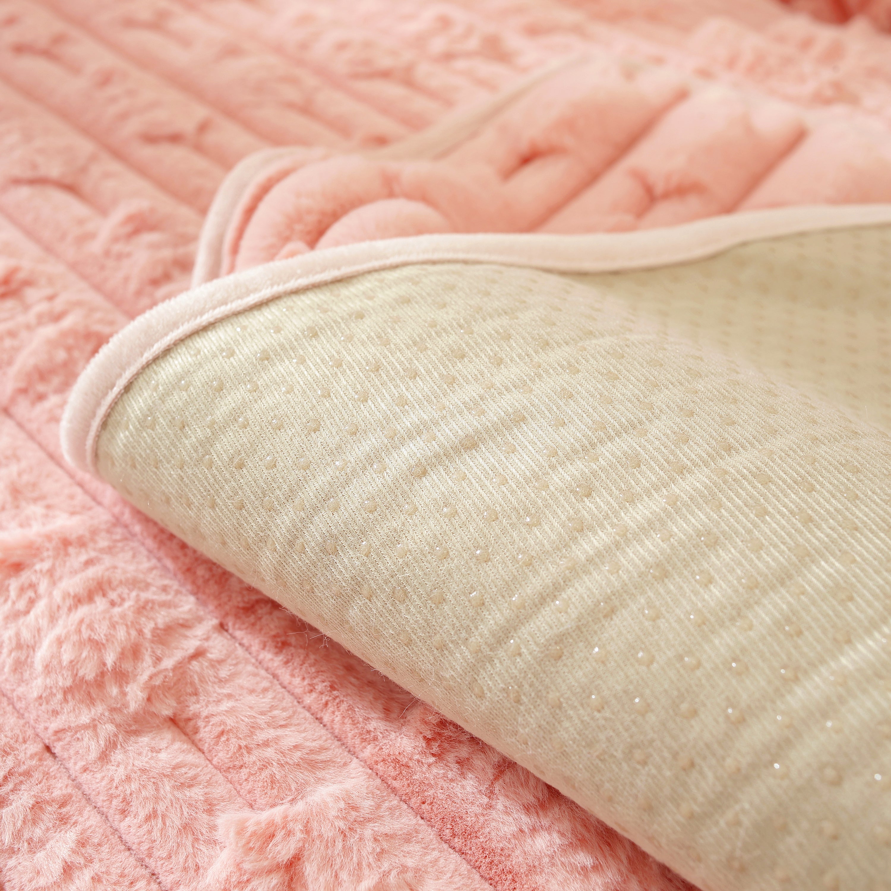 Bamboo-style Sofa Towel, Faux Rabbit Fur Thickened Non-slip Seat Cushion Covers
