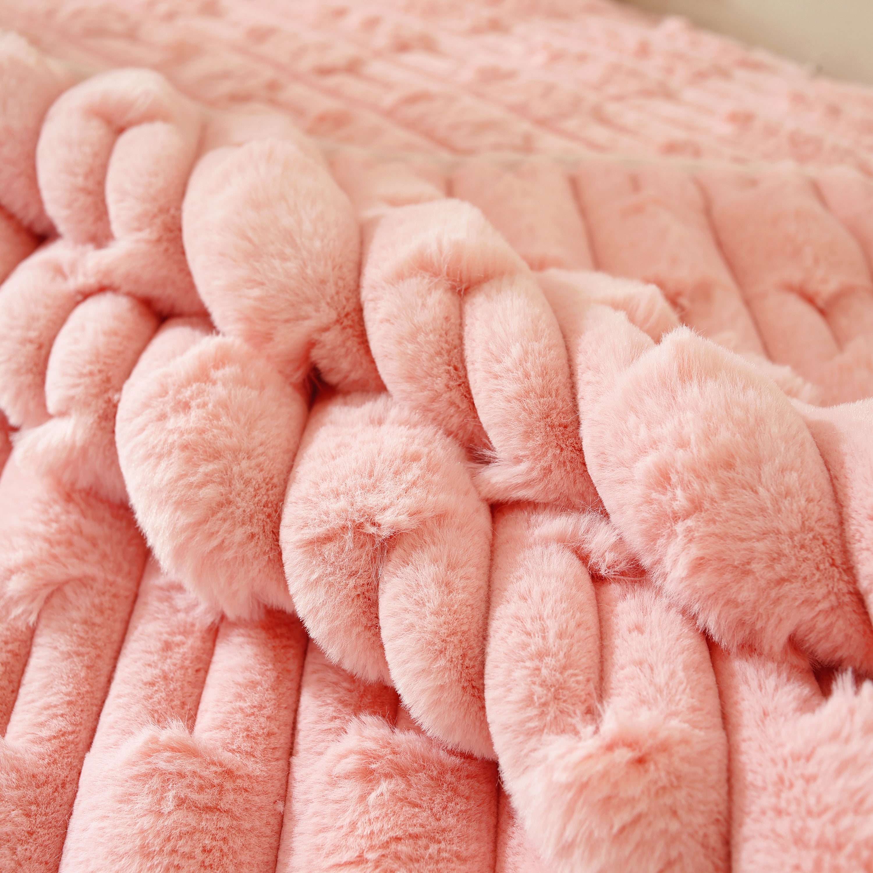 Bamboo-style Sofa Towel, Faux Rabbit Fur Thickened Non-slip Seat Cushion Covers