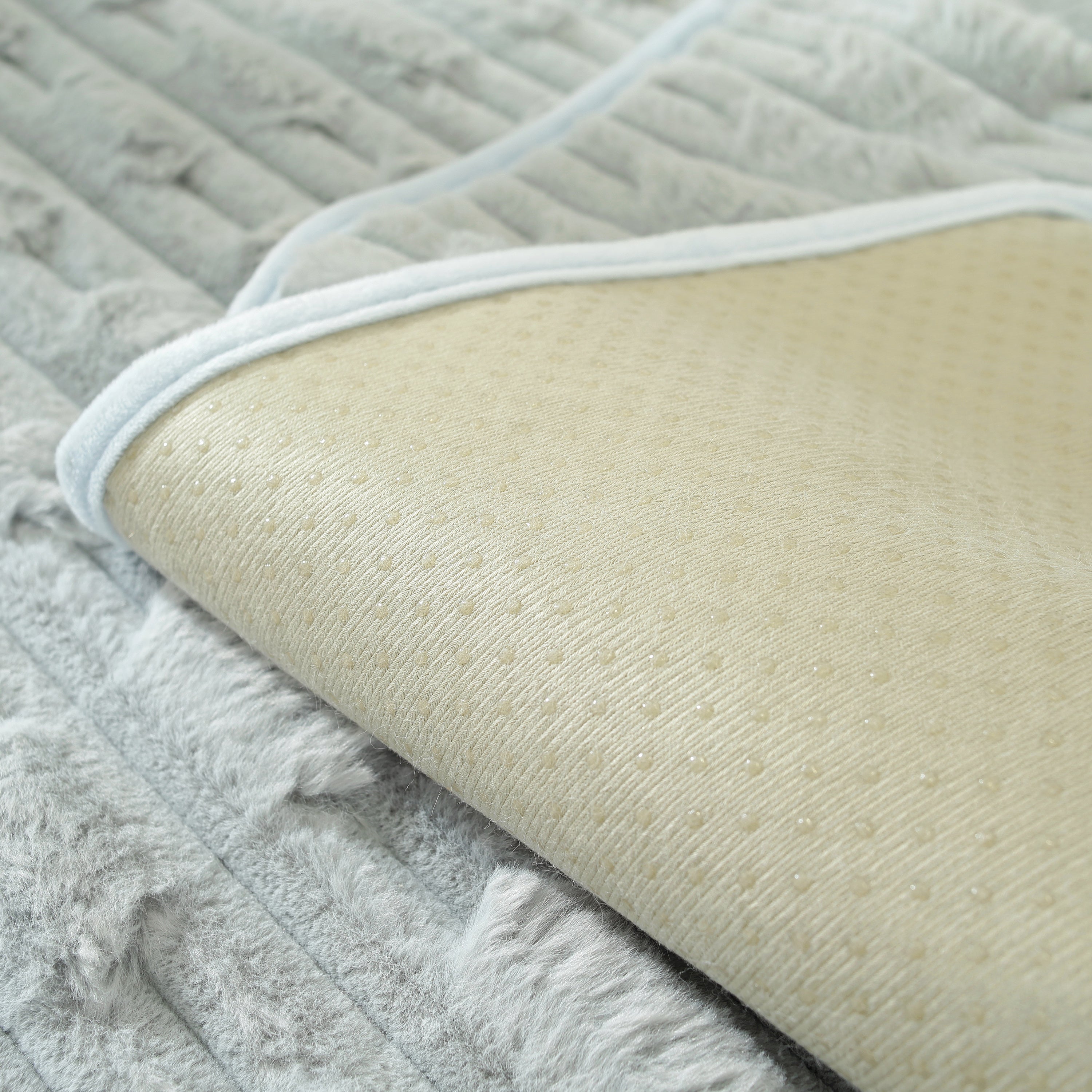 Bamboo-style Sofa Towel, Faux Rabbit Fur Thickened Non-slip Seat Cushion Covers