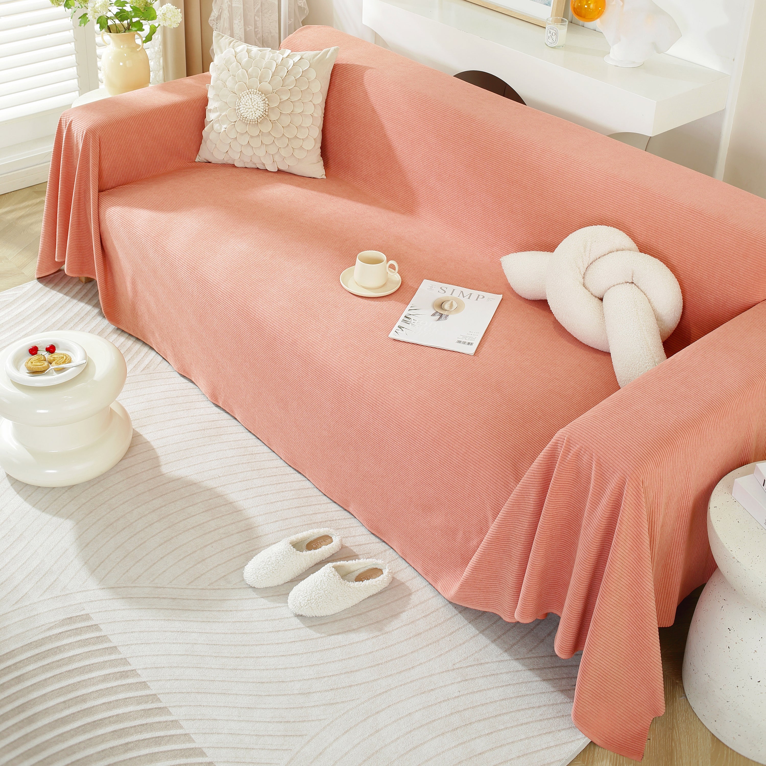 Soft Plush Warm Couch Cover Blanket For Sofa, Waterproof And Machine Washable Couch Throw Cover