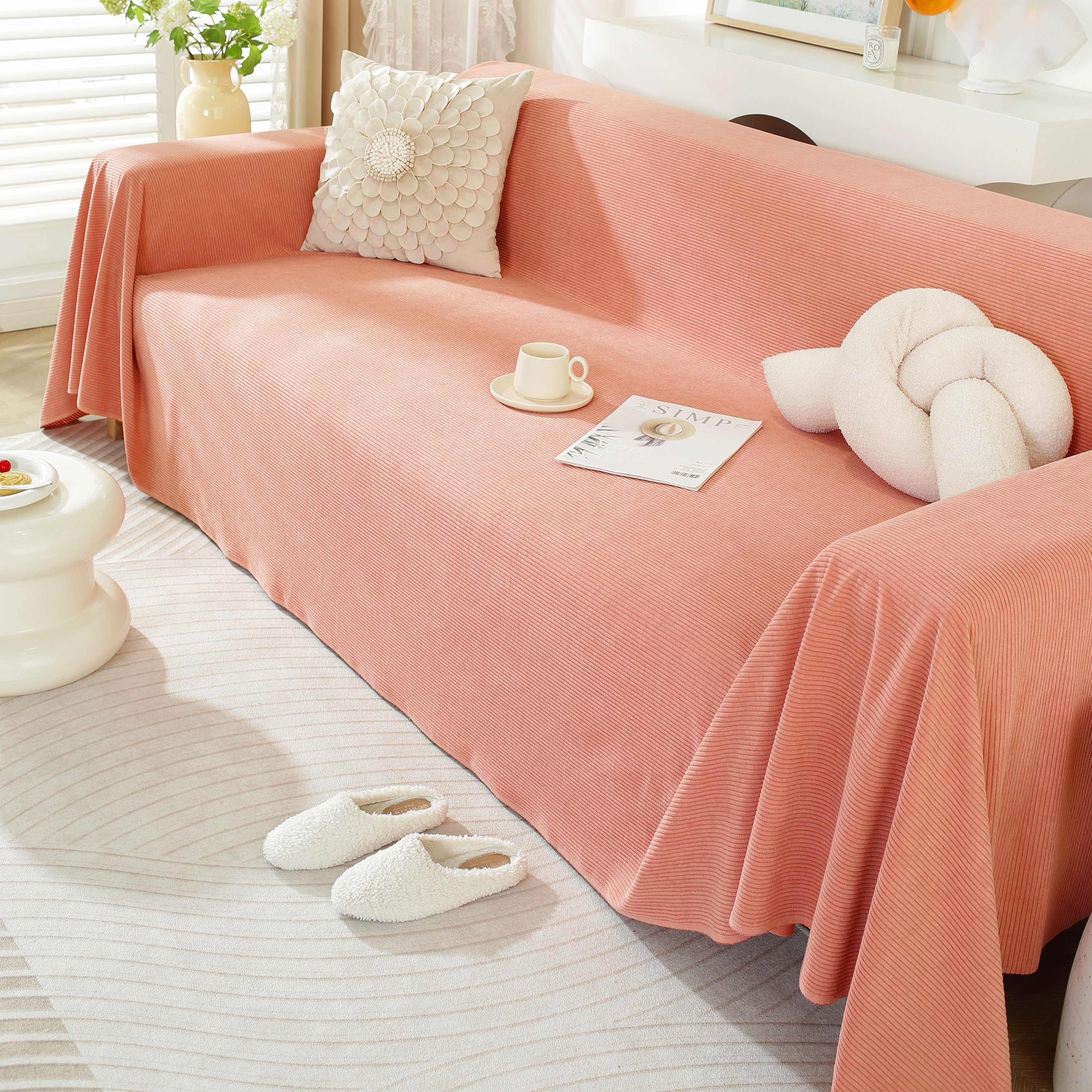 Soft Plush Warm Couch Cover Blanket For Sofa, Waterproof And Machine Washable Couch Throw Cover