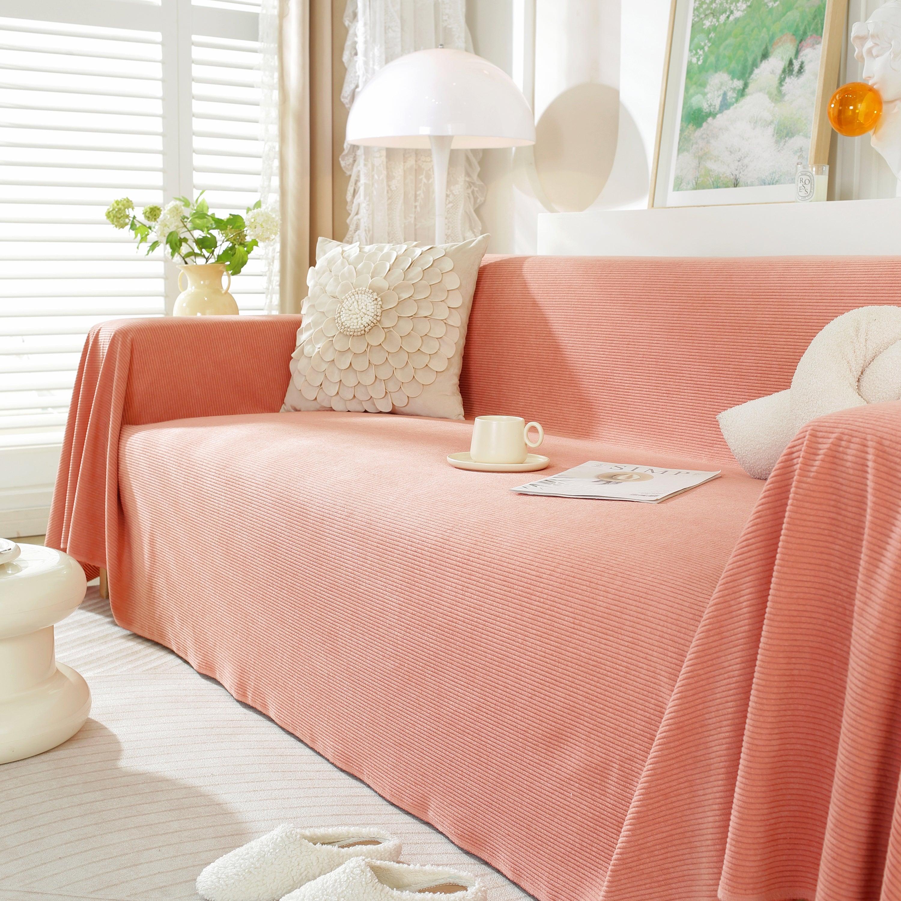 Soft Plush Warm Couch Cover Blanket For Sofa, Waterproof And Machine Washable Couch Throw Cover