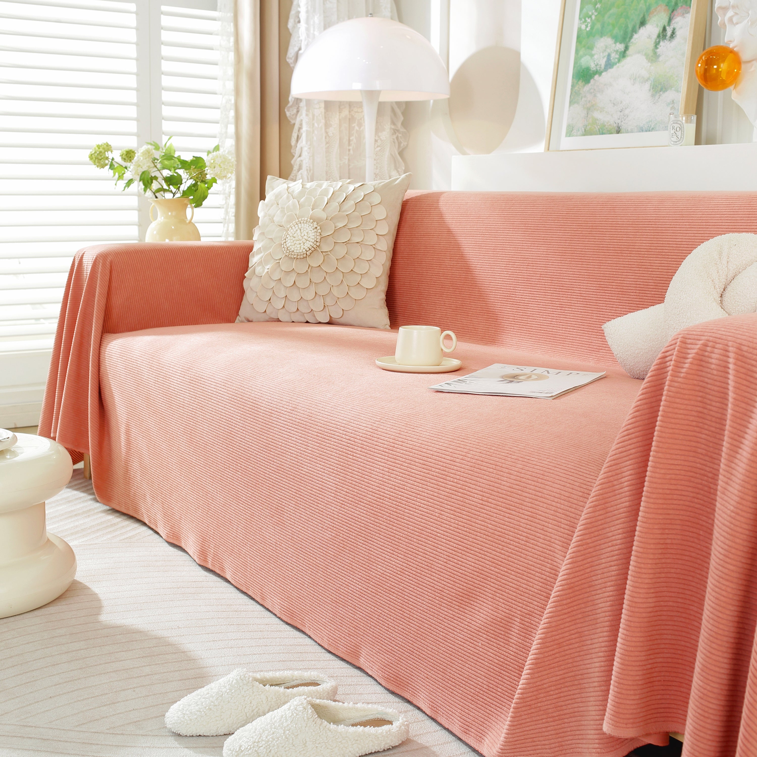 Soft Plush Warm Couch Cover Blanket For Sofa, Waterproof And Machine Washable Couch Throw Cover