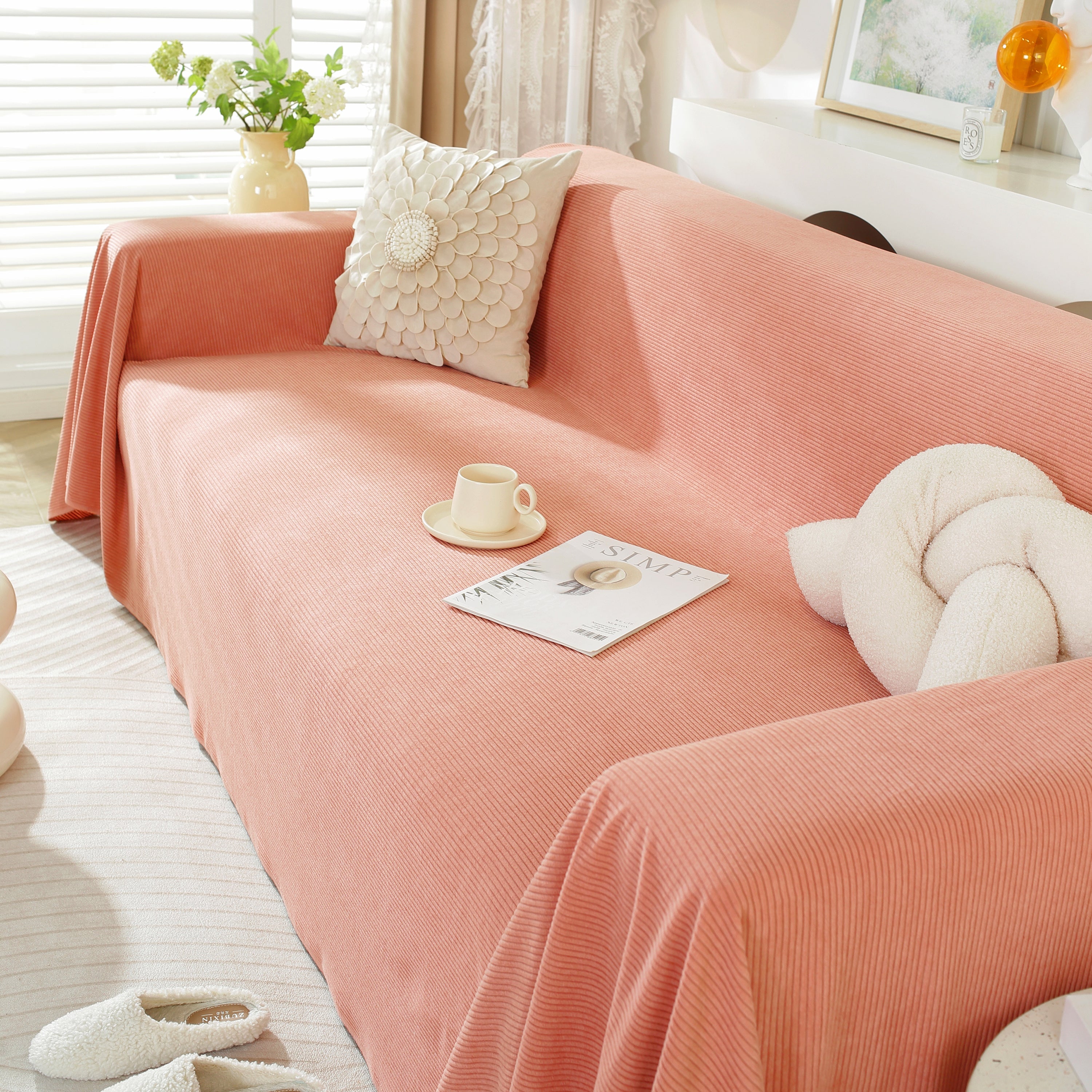 Soft Plush Warm Couch Cover Blanket For Sofa, Waterproof And Machine Washable Couch Throw Cover