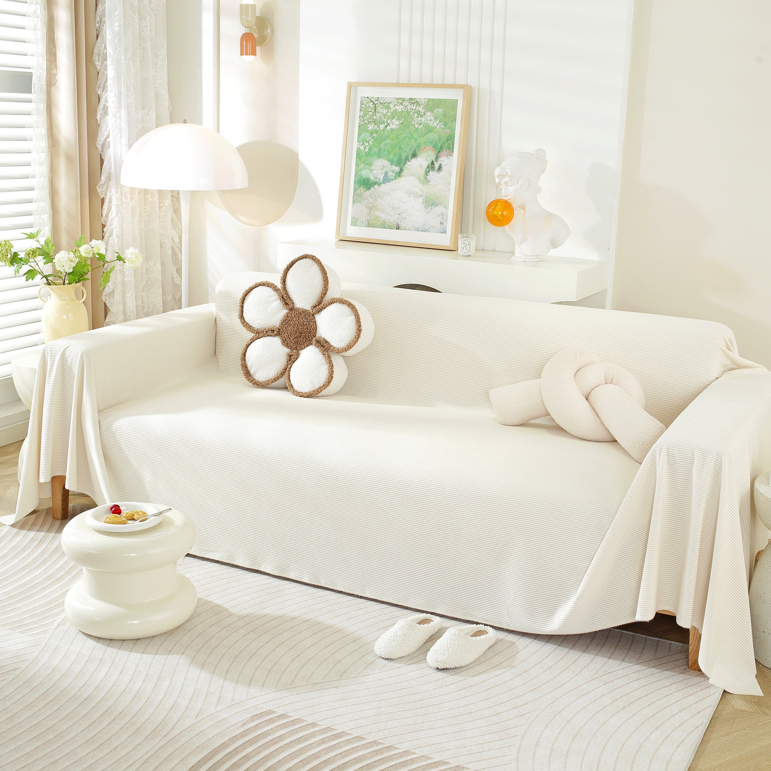 Soft Plush Warm Couch Cover Blanket For Sofa, Waterproof And Machine Washable Couch Throw Cover
