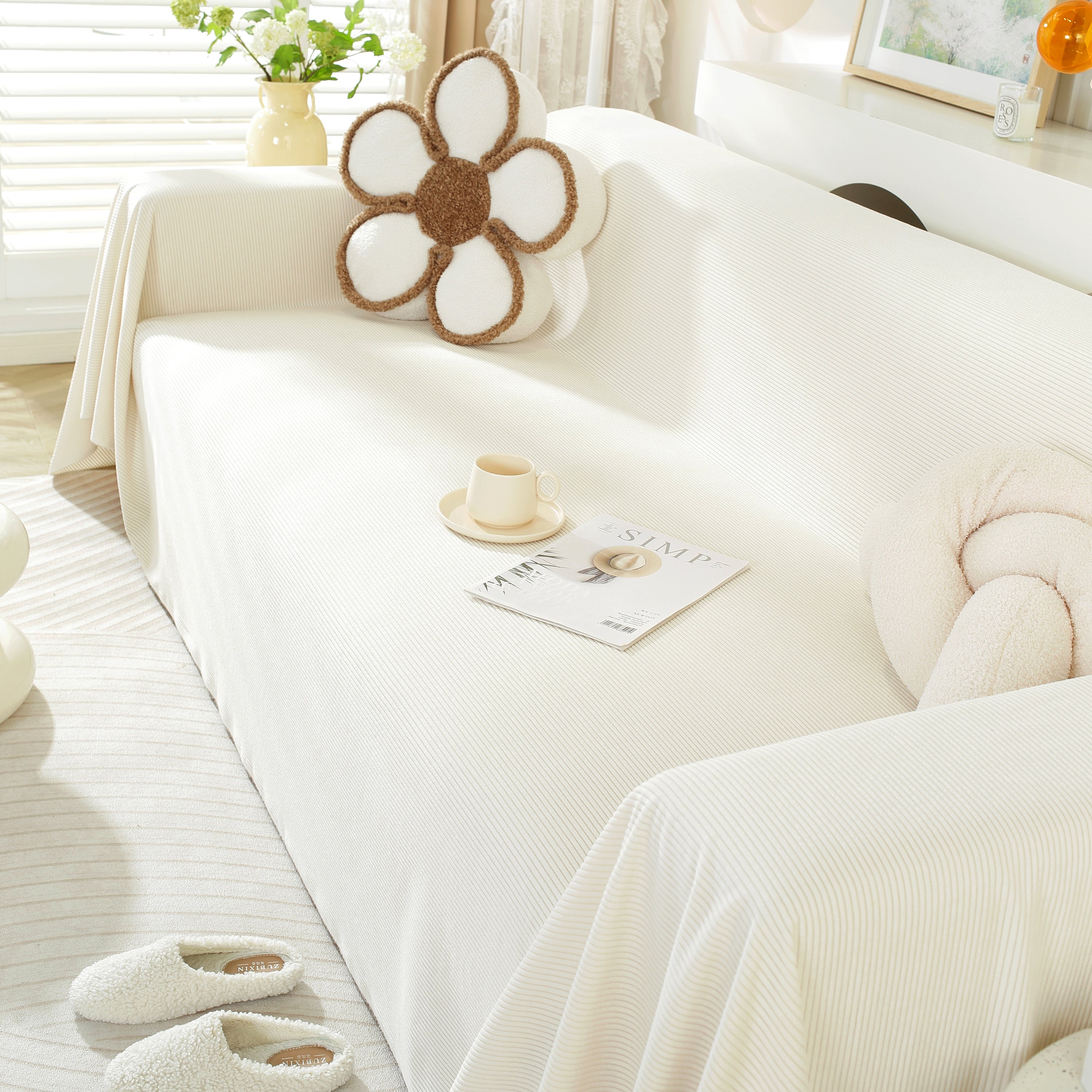 Soft Plush Warm Couch Cover Blanket For Sofa, Waterproof And Machine Washable Couch Throw Cover