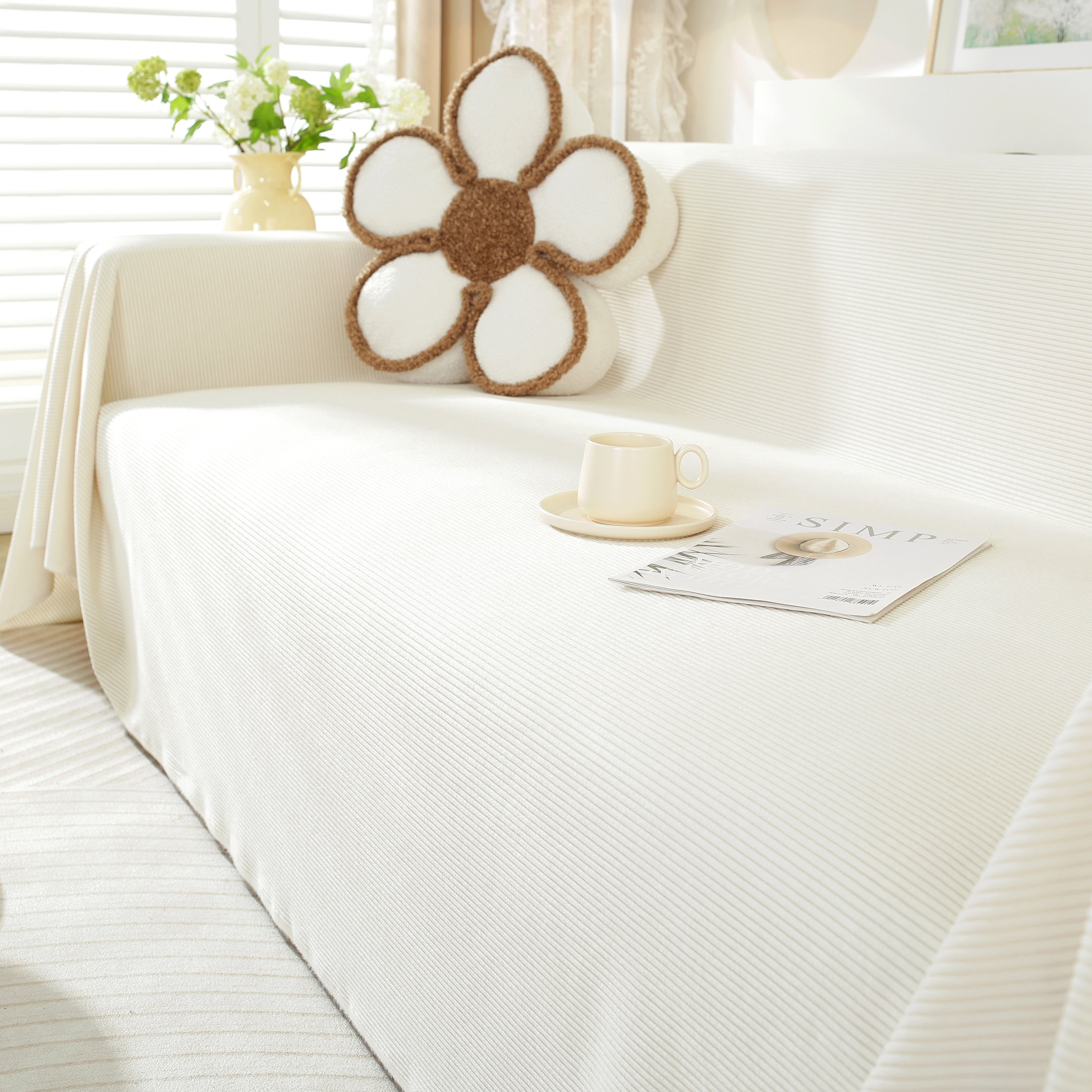 Soft Plush Warm Couch Cover Blanket For Sofa, Waterproof And Machine Washable Couch Throw Cover