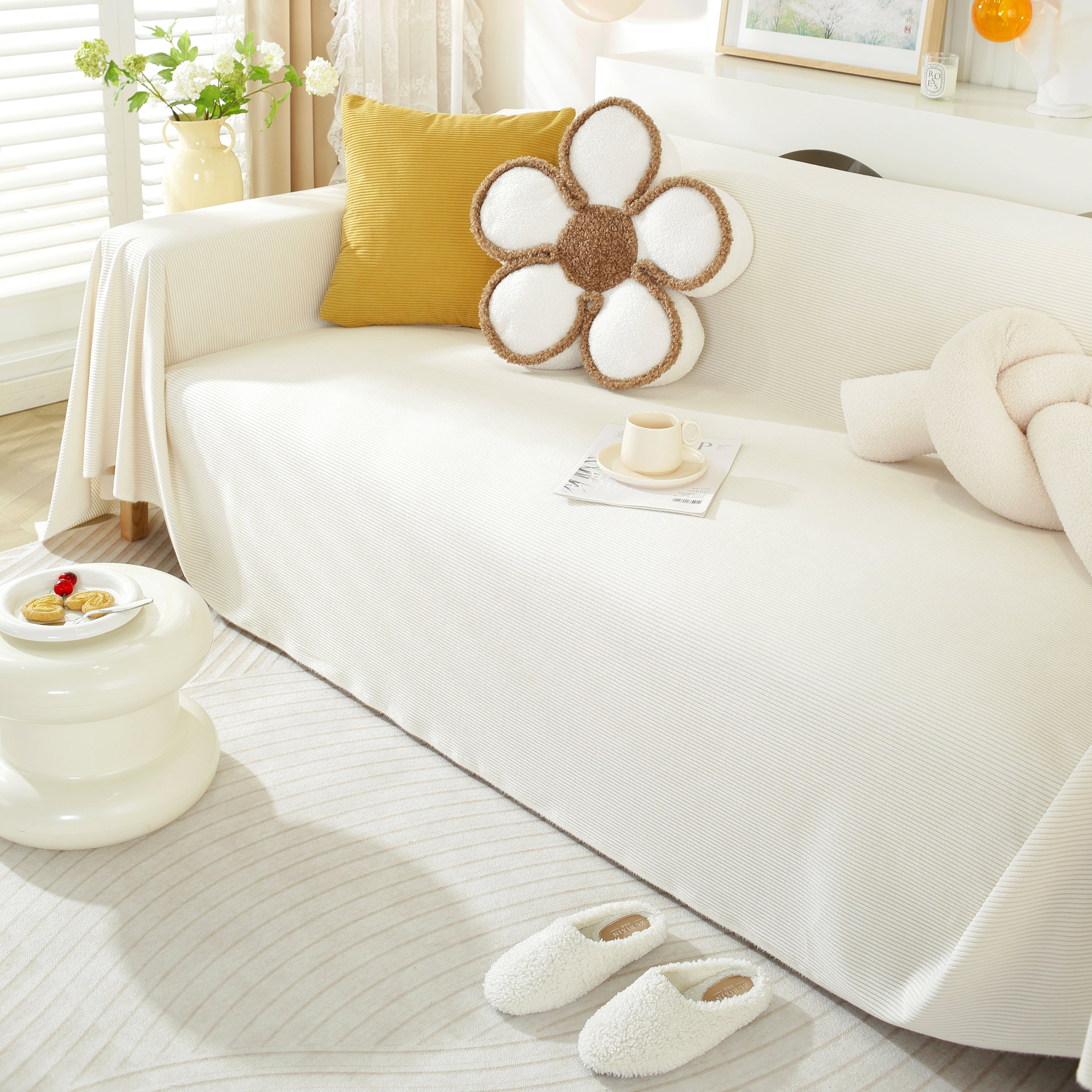 Soft Plush Warm Couch Cover Blanket For Sofa, Waterproof And Machine Washable Couch Throw Cover