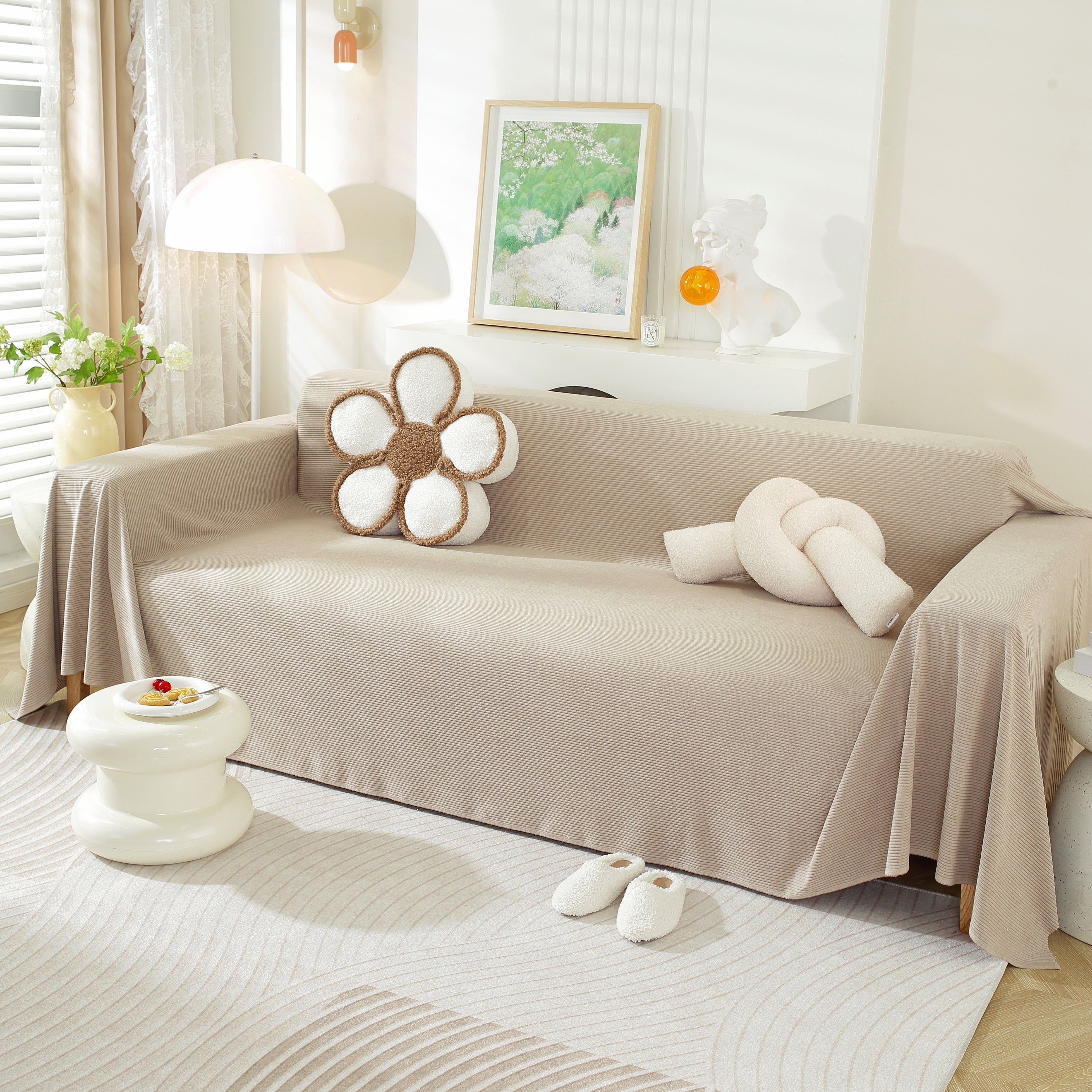 Soft Plush Warm Couch Cover Blanket For Sofa, Waterproof And Machine Washable Couch Throw Cover