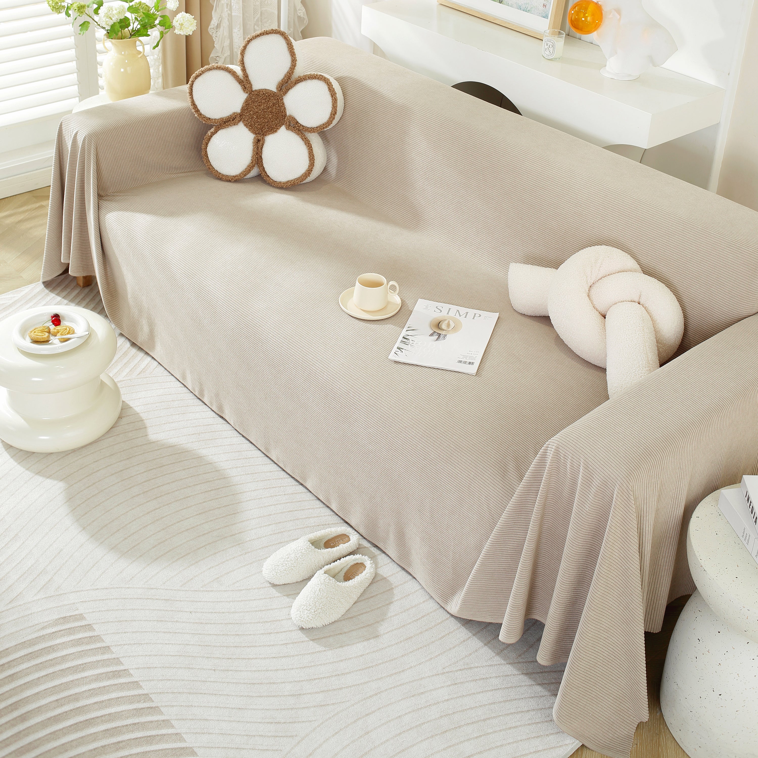 Soft Plush Warm Couch Cover Blanket For Sofa, Waterproof And Machine Washable Couch Throw Cover